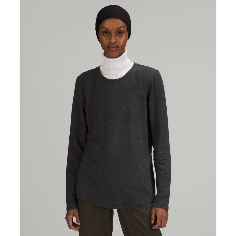 Lululemon Ever Ready Long Sleeve Shirt Top Heathered Black New Size 6